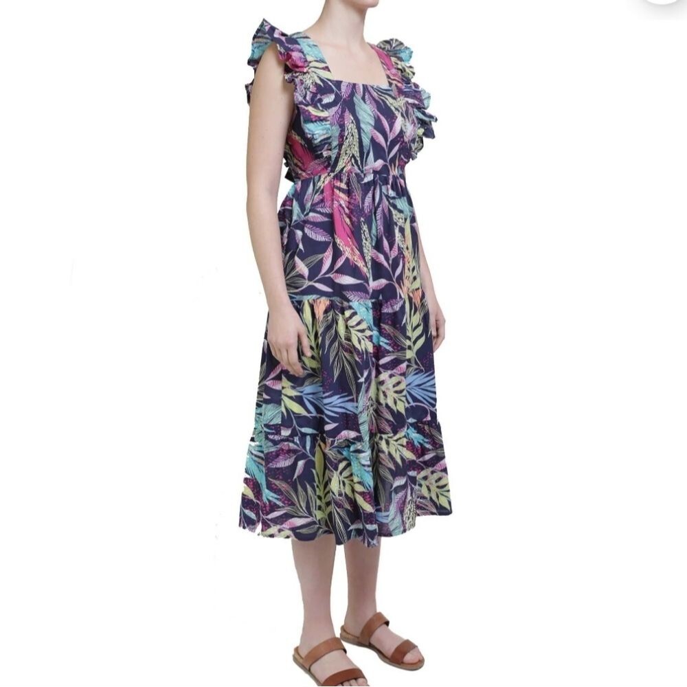 Beachlunchlounge NWT Alicia Tie Back Dress, 100% Cotton, XXXL